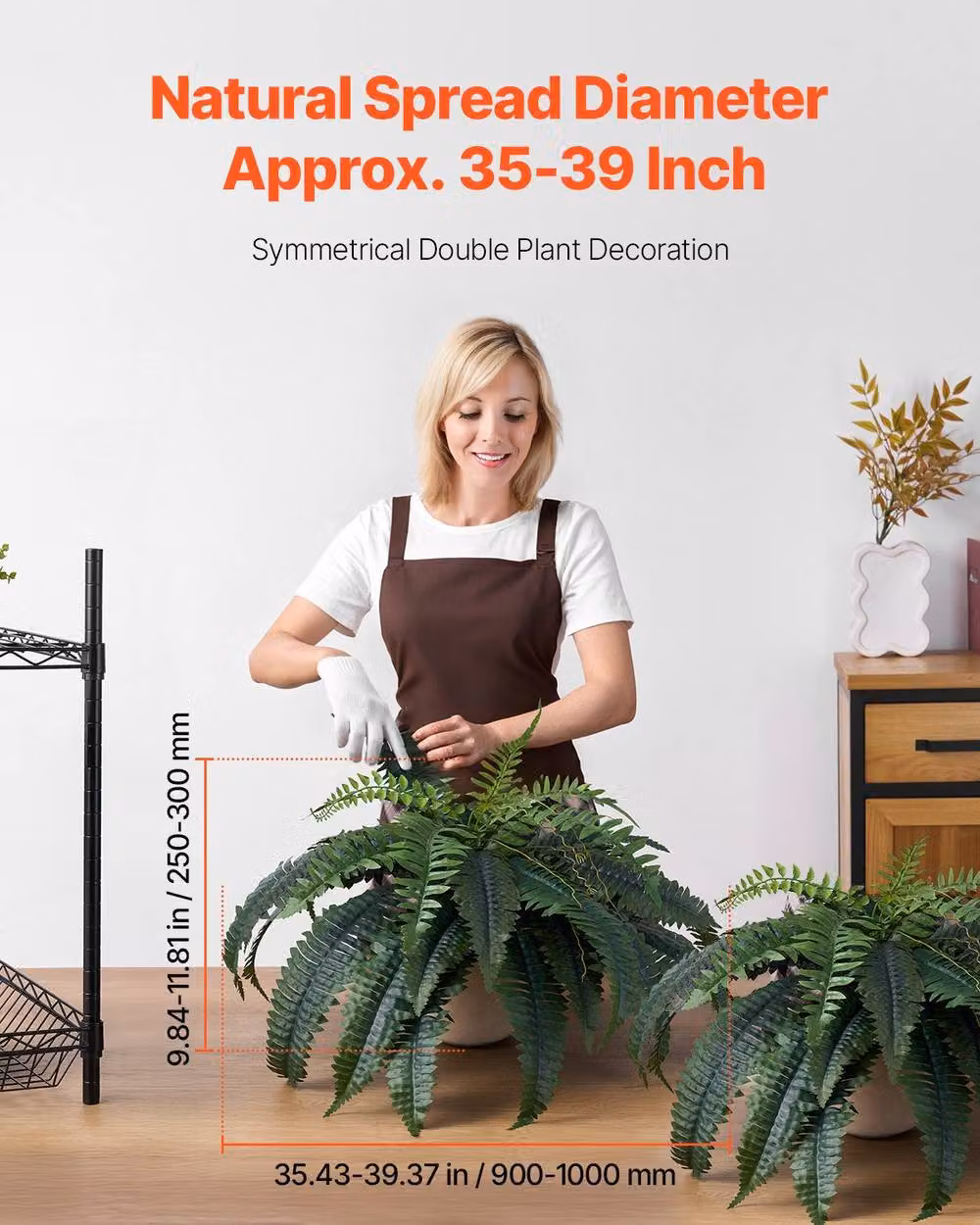VEVOR Large Artificial Hanging Ferns in Green, 2 Pack – 2
