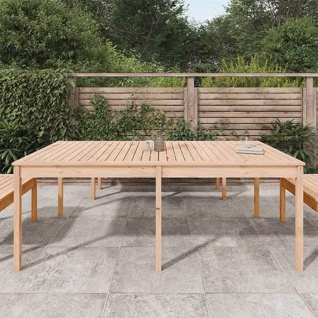 Berkfield Home Extendable Rectangular Garden Table in Brown Solid Pine, W: 203.5 cm, D: 100 cm, H: 76 cm