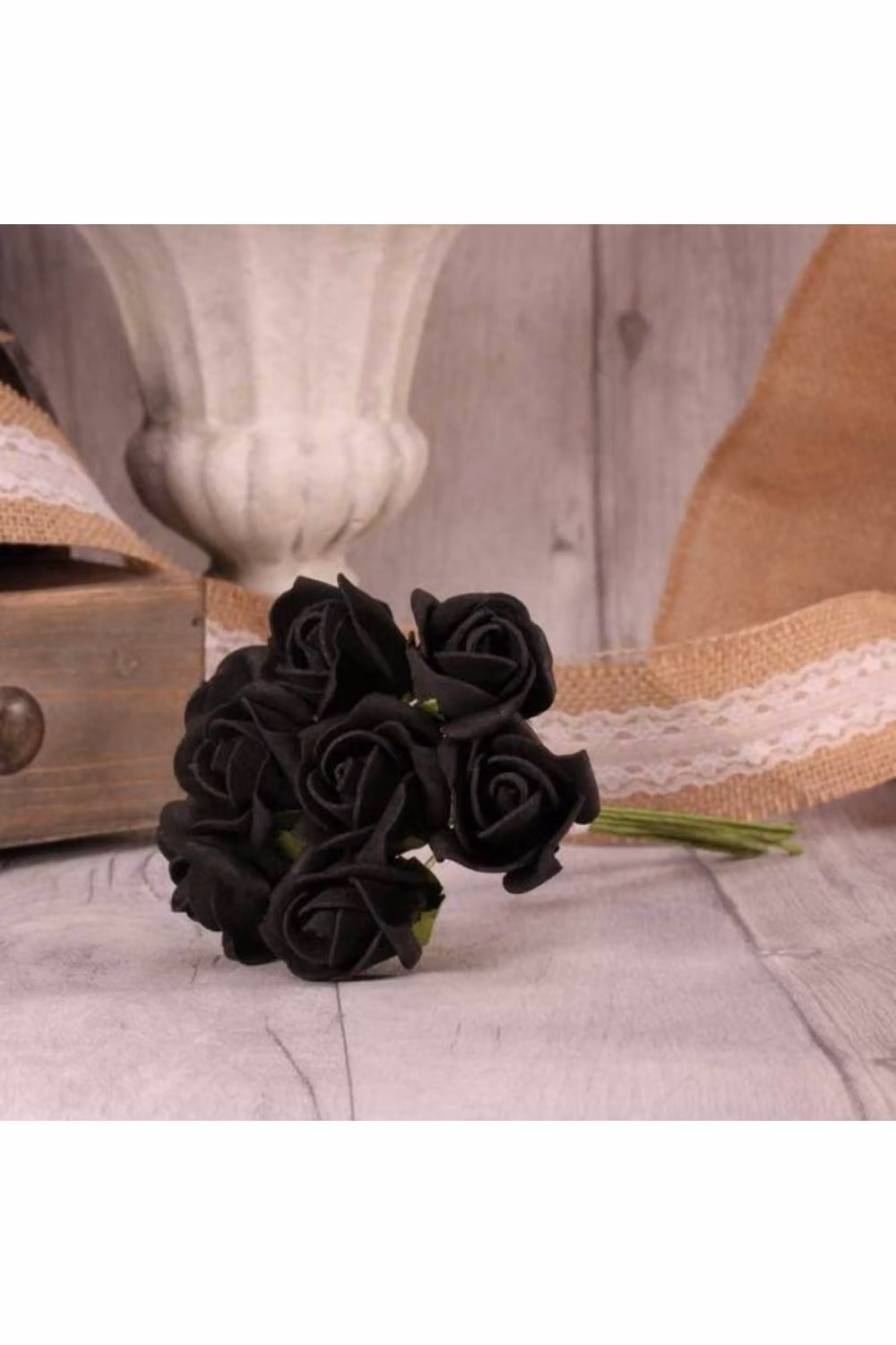KDMD Black Foam Tea Rose Buds, 5 Pack of 8 Floral Rose Buds for Weddings – 2