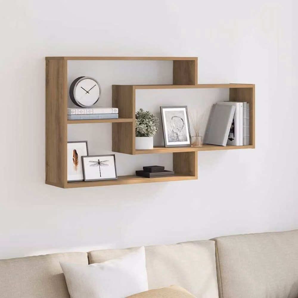 Berkfield Home Artisan Oak Wall Shelf, Brown, W: 104 cm, D: 20 cm, H: 58.5 cm – 2