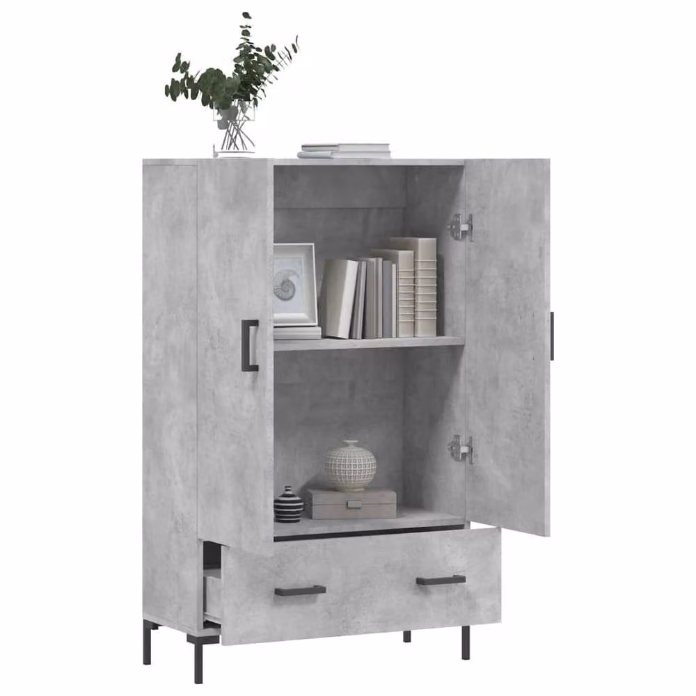 Berkfield Home Modern Highboard in Concrete Grey, W: 69.5 cm, D: 31 cm, H: 115 cm – 2