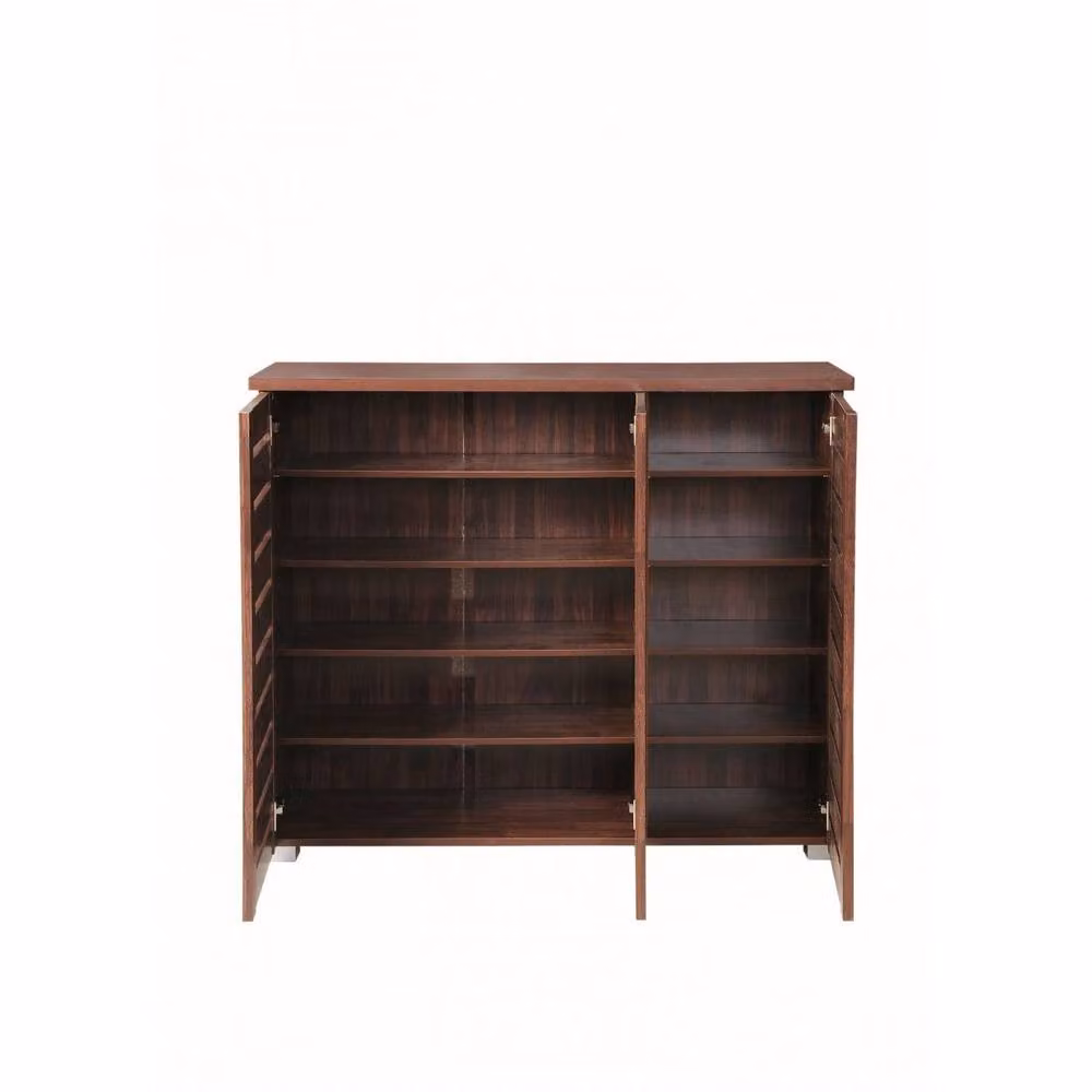 Timber Art Design 5 Tier Shoe Storage Cabinet with 3 Doors in Brown – 2