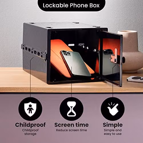 Lockabox One Premium Lockable Medicine Box, Black, W/D/H: 21 x 21 x 17 cm – 8