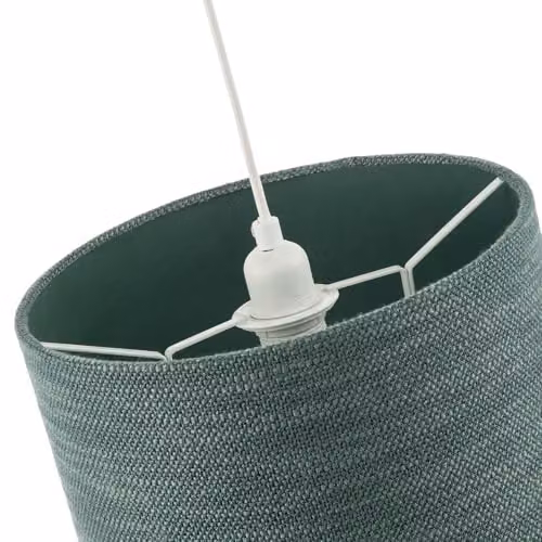 Happy Homewares Modern Round Fabric Lamp Shade in Green, W: 30 cm, H: 20 cm – 3
