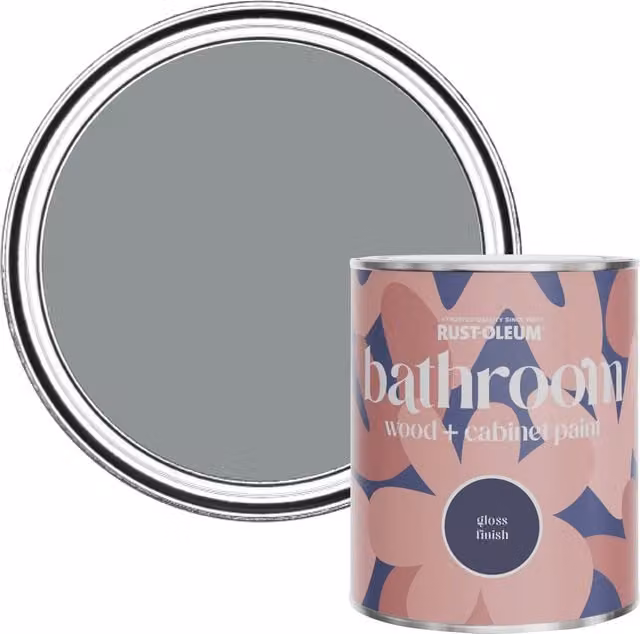 Rust-Oleum Gloss Bathroom Wood Cabinet Paint in Mid-Anthracite Grey, 750ml