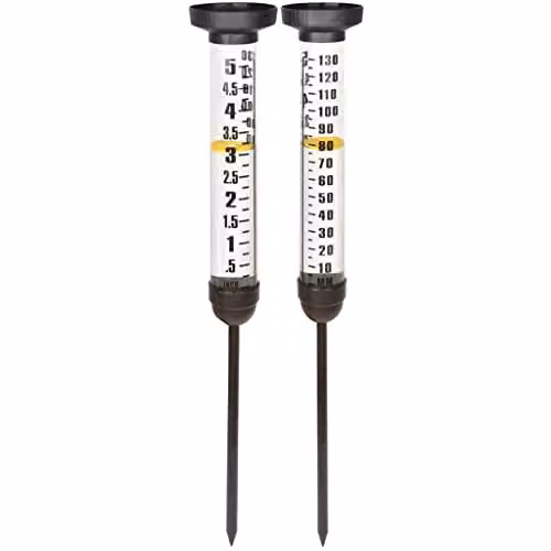 Esschert Fallen Fruits Floating Rain Meter in Yellow and Transparent Plastic