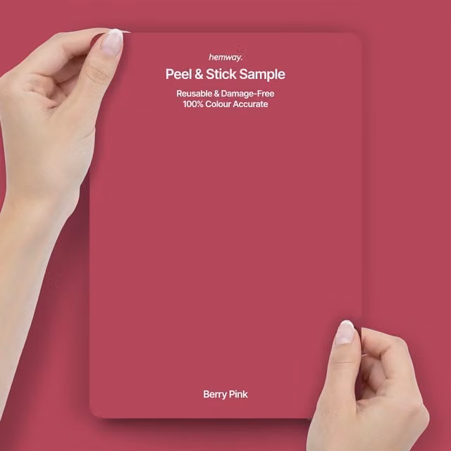 Hemway Interior Paint Sample Peel and Stick Swatch in Berry Pink