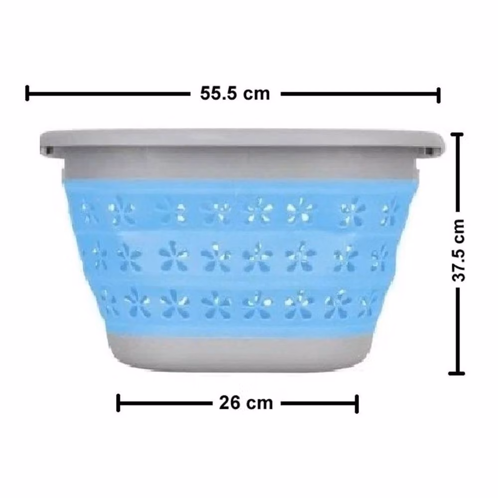 PAWNORA 40L Plastic Laundry Basket with Handles, Blue – 2