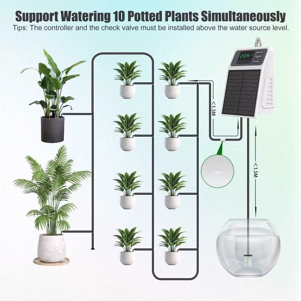 SPETLEK Solar Automatic Drip Irrigation Kit for Outdoor Gardens in White – 3