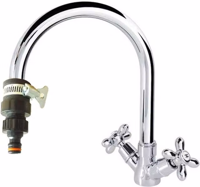 NESTLUNE Extra Wide Rubber Universal Tap to Hose Pipe Connector for Mixer Kitchen Taps, Black