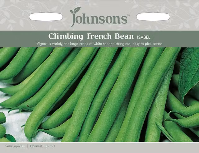 Johnsons Isabel Climbing French Bean Seeds, Green Vegetable Seeds