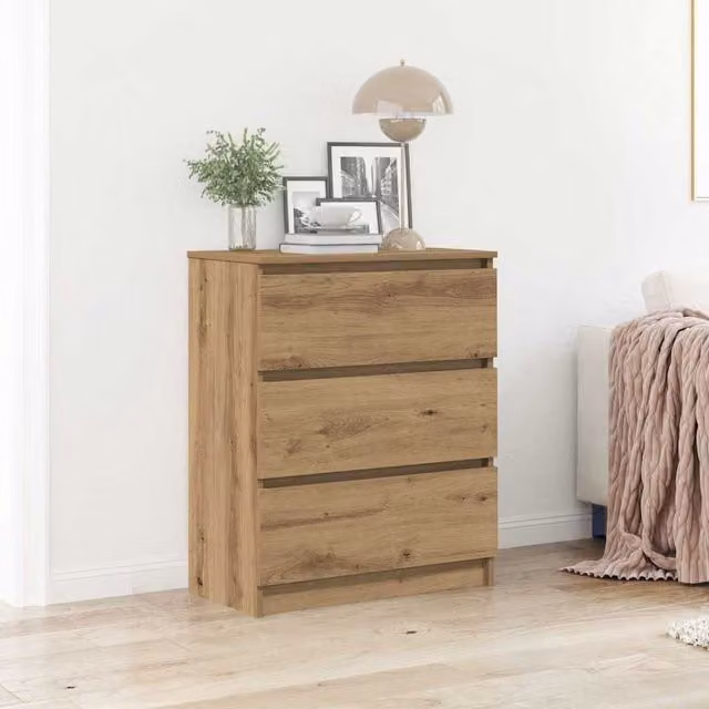 Berkfield Home Artisan Oak Sideboard in Brown, W/D/H: 60 x 35 x 76 cm – 1