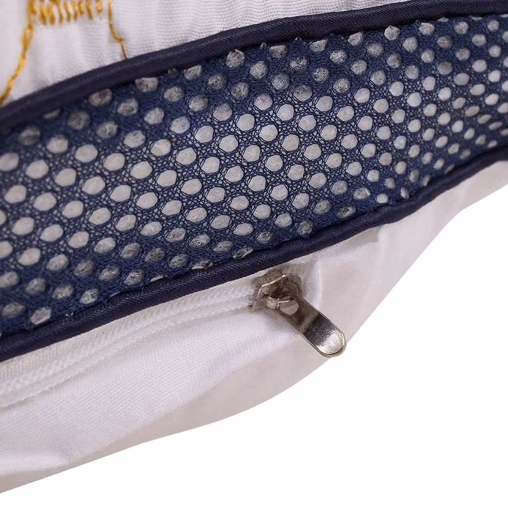 PAWNORA Firm Support Breathable Polyester Pillow with Blue Mesh Trim in White – 2
