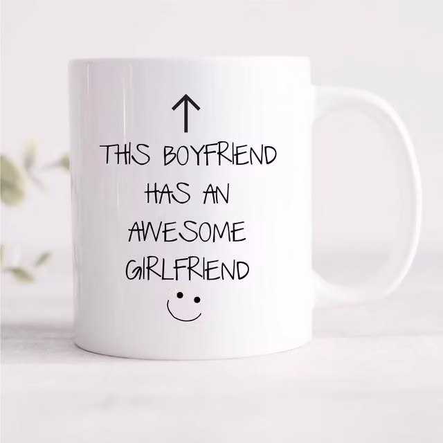 60 Second Makeover Men's This Boyfriend Has An Awesome Girlfriend Ceramic Mug in White