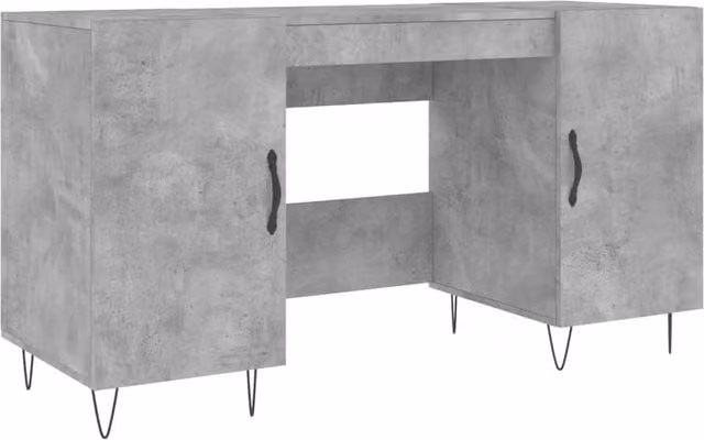 Berkfield Home Writing Desk in Concrete Grey, W/D/H: 140 x 50 x 75 cm – 1