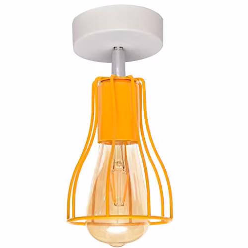 Netlighting Helam Tube Semi Flush Light in White and Yellow