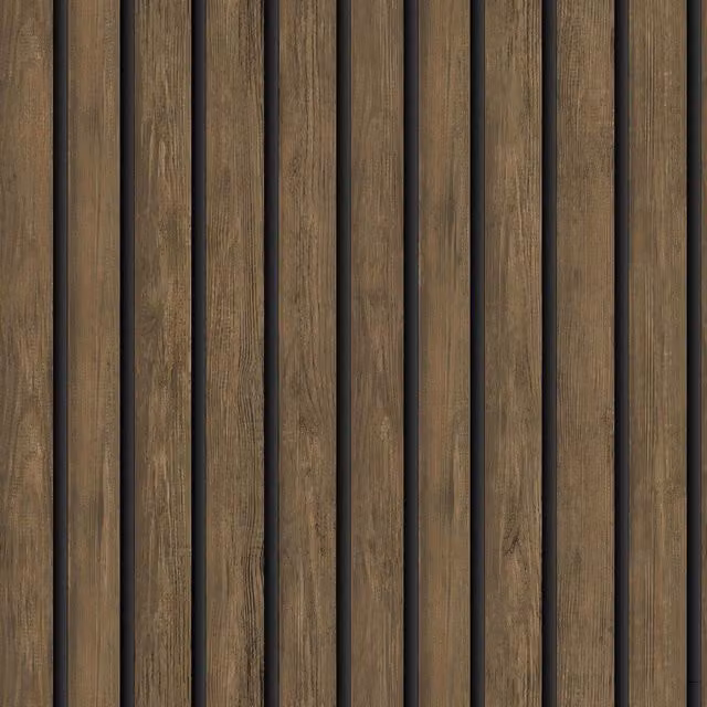 Holden Decor Dark Oak Wood Slat Effect 3D Wallpaper, Brown – 2