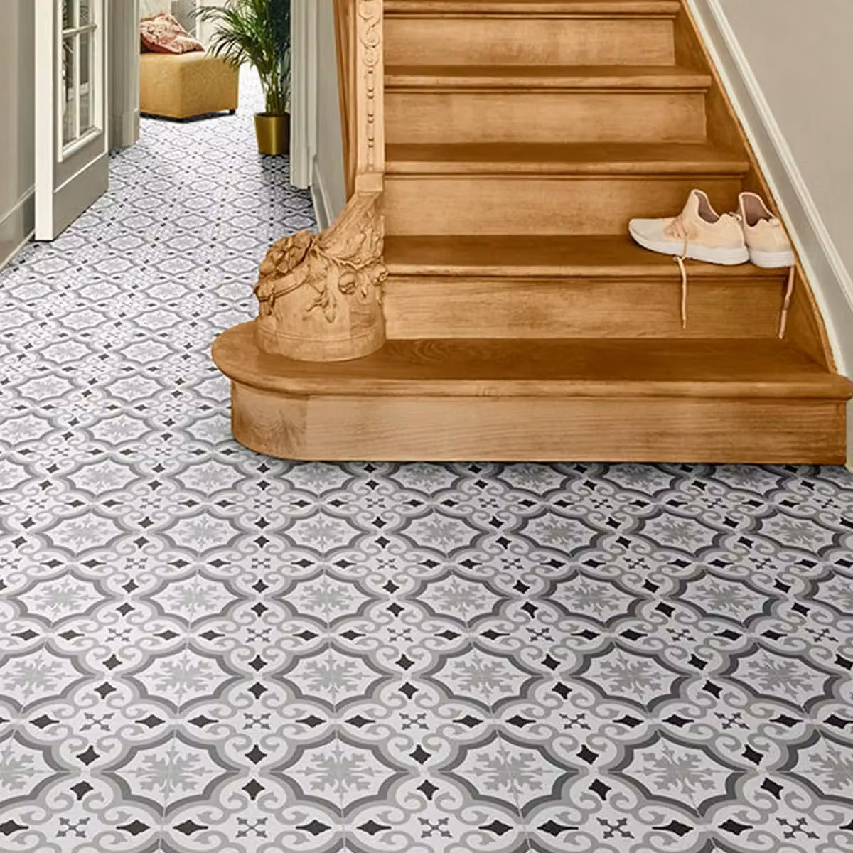 Vinyl Flooring UK White Grey Designer Effect 2.8mm Vinyl Flooring W: 400 cm, D: 500 cm – 3