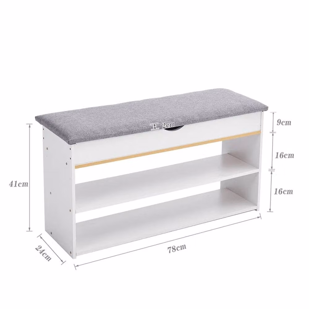 PAWNORA 3 Tier White Shoe Bench and Storage Cabinet – 2