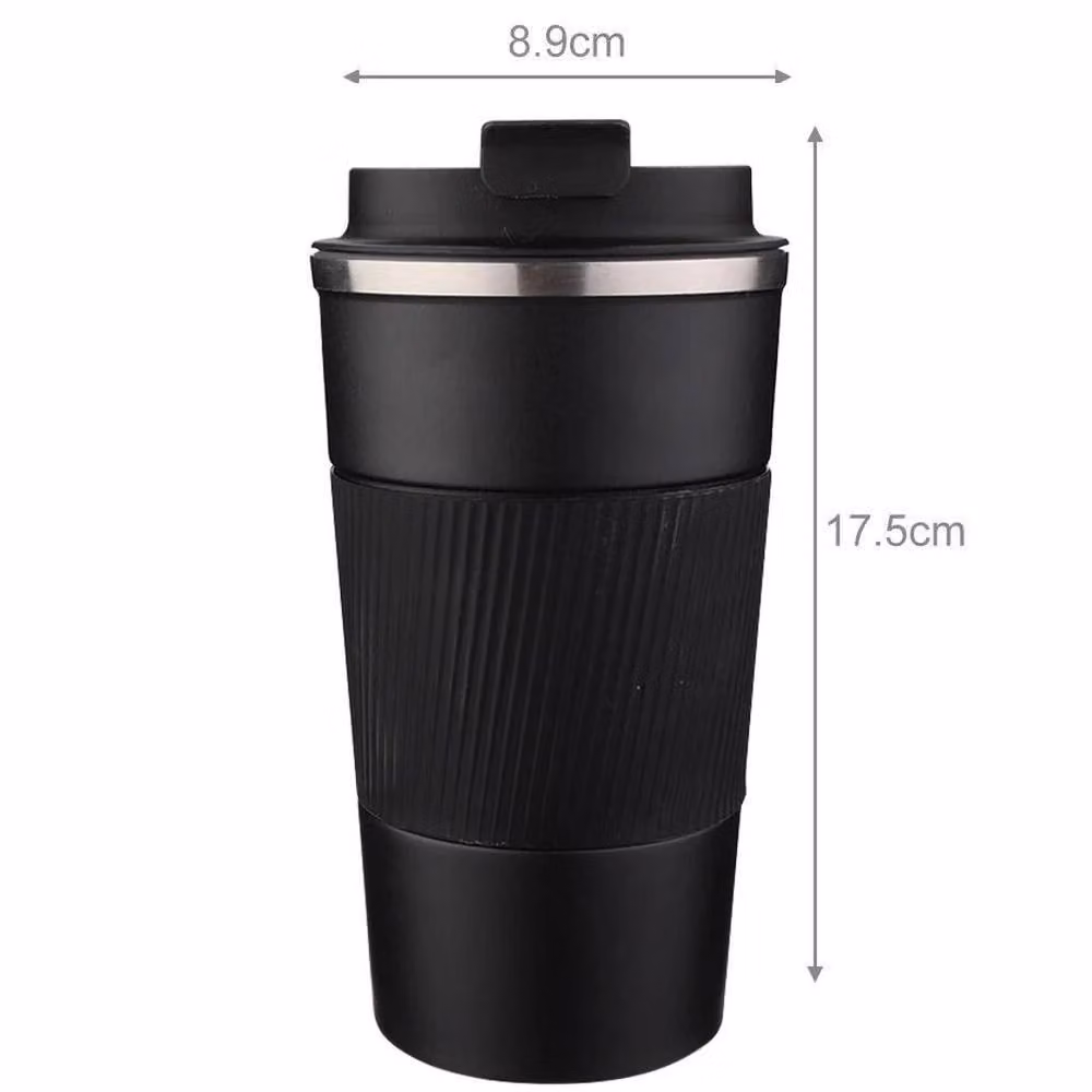 PAWNORA Thermal Travel Coffee Mug with Lid, Black, 510 ml – 2