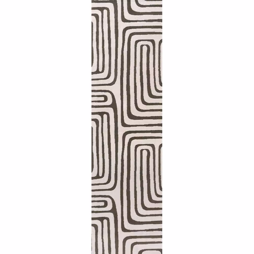 THE RUGS Loft Curved Line Living Room Area Rug, Olive Green, W: 290 cm, D: 200 cm – 8
