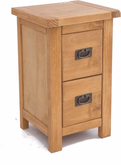 Cabinet Bits Lugo 2 Drawer Petite Bedside Cabinet in Brown and Gold