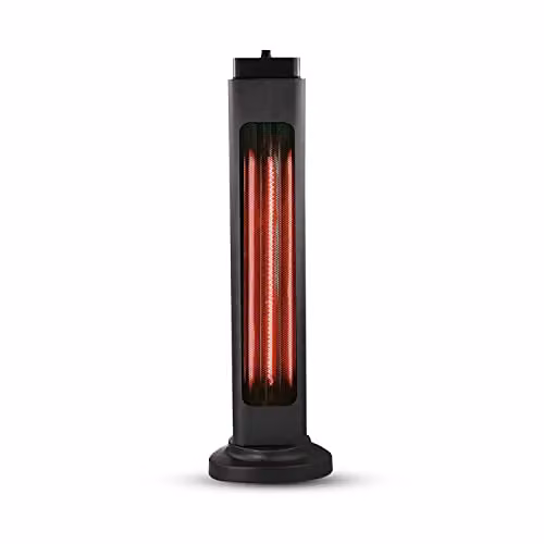 ENERJ Portable Infrared Heater in Black with 600W and 1200W Dual Mode Carbon Heating Element – 1