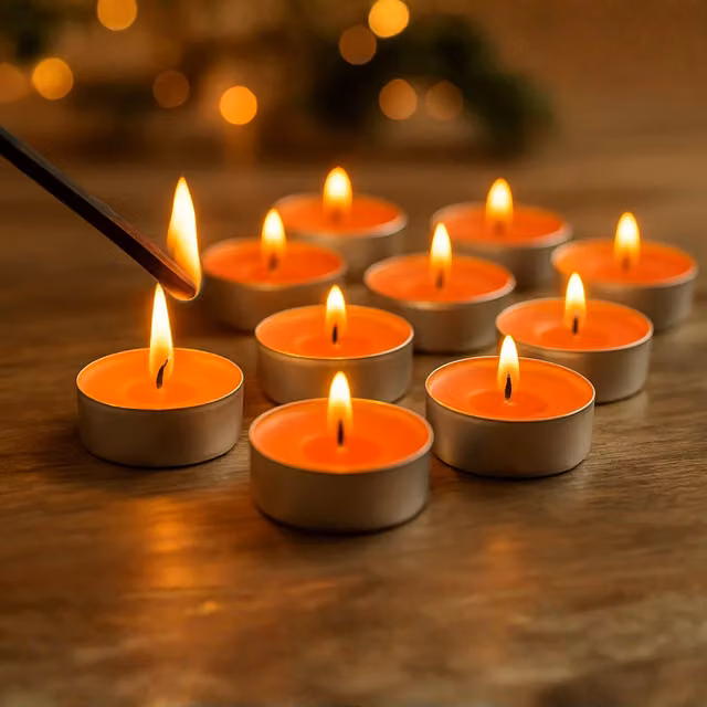 Marco Paul Scented Tea Lights, Pack of 25, Orange and Red