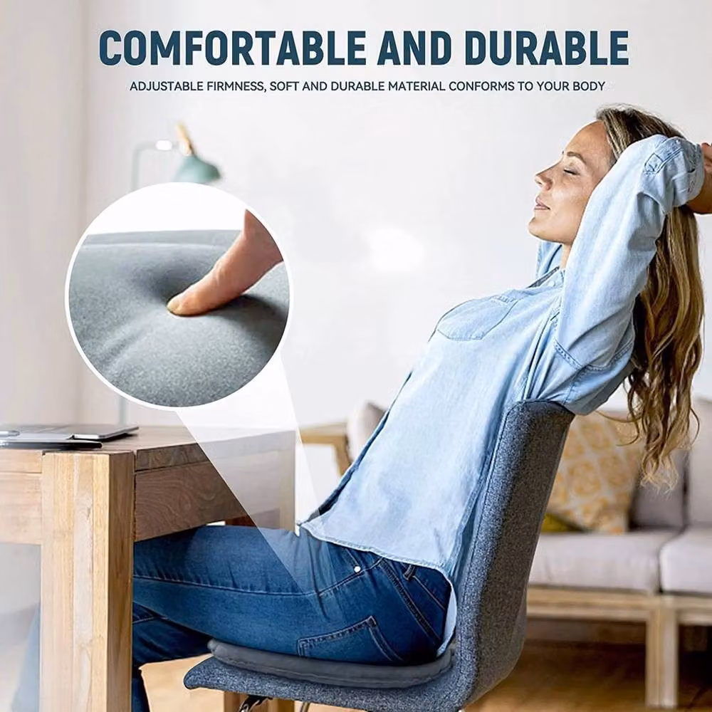 KORVIXA Grey Inflatable Coccyx Pain Relief Comfort Donut Ring Seat, W: 120 cm, D: 90 cm, H: 11 cm – 5