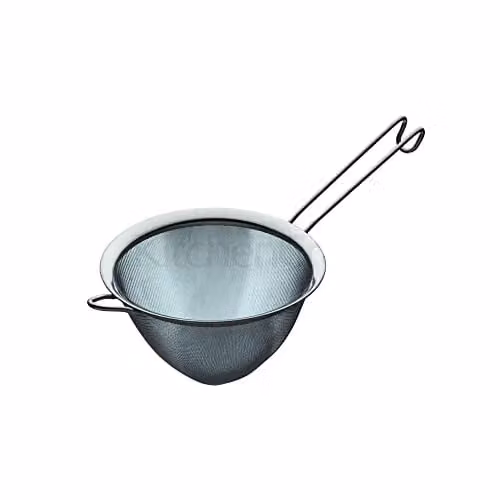 KitchenCraft Fine Mesh Stainless Steel Conical Sieve with Handles, Silver, Diameter: 18 cm – 1