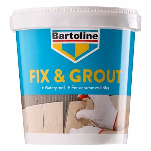 Bartoline Fix and Grout Flexible Tile Adhesive, White, 1kg
