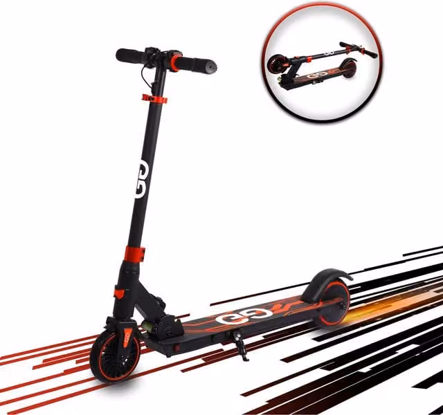 Gift Gadgets Foldable Black Electric Scooter for Ages 8-16 Years Old