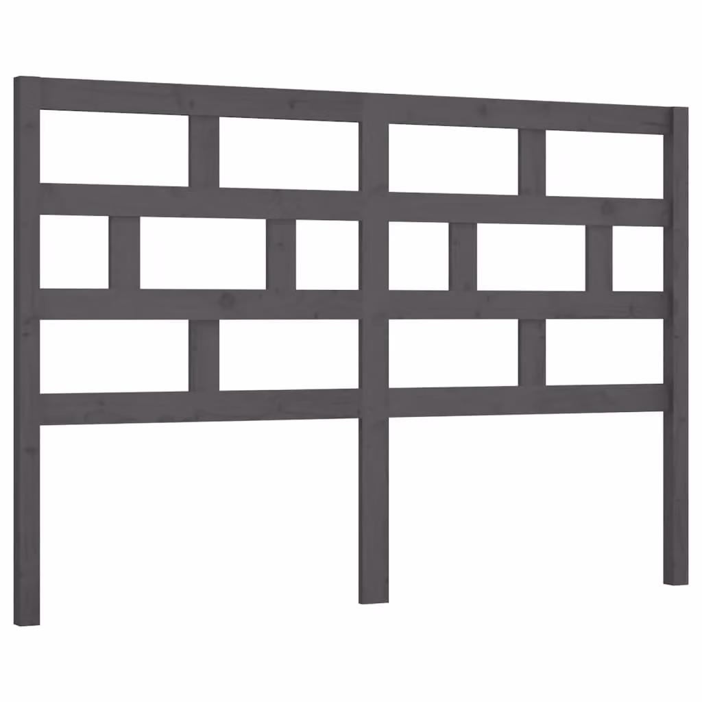 Berkfield Home Grey Solid Pine Wood Bed Headboard, W: 146 cm, D: 4 cm, H: 100 cm – 2