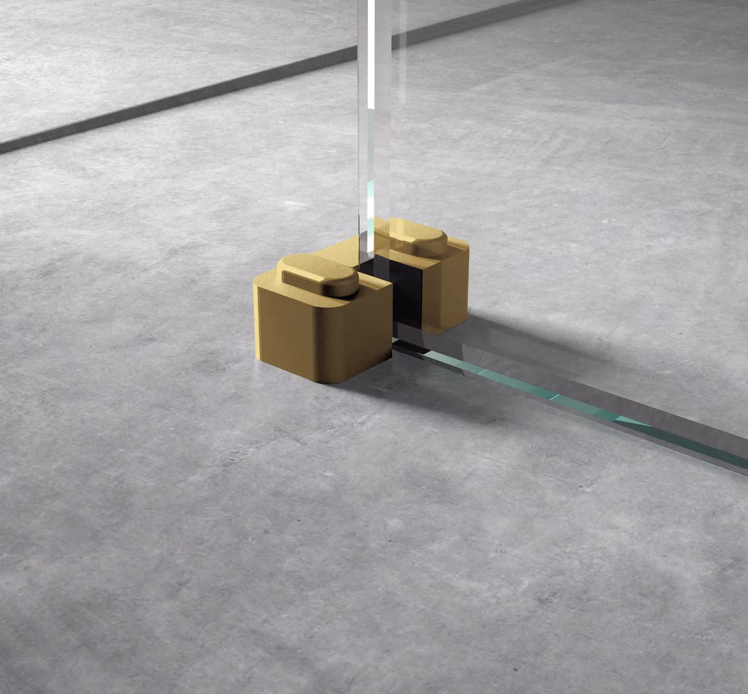 Balterley Rectangular Shower Screen Support Foot in Brushed Brass, W/D/H: 4.4 x 3.0 x 4.5 cm – 2