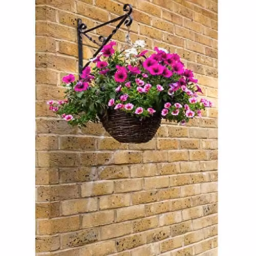 Ambassador Apollo Willow Hanging Basket Planter in Brown or Black, Diameter: 40.64 cm – 2