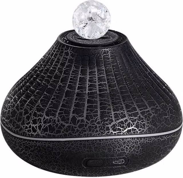 PAWNORA Black Ceramic Aroma Diffuser and Air Humidifier with Fragrance Compartment