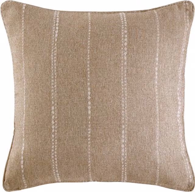 Divante Padstow Striped Square Cushion in Beige and Brown Polyester