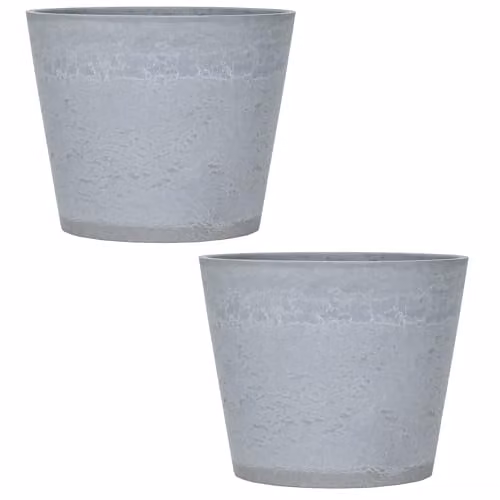 Garden Gear Caesar Marble Effect Planter, Grey, Diameter: 30.5 cm (Pack of 2)