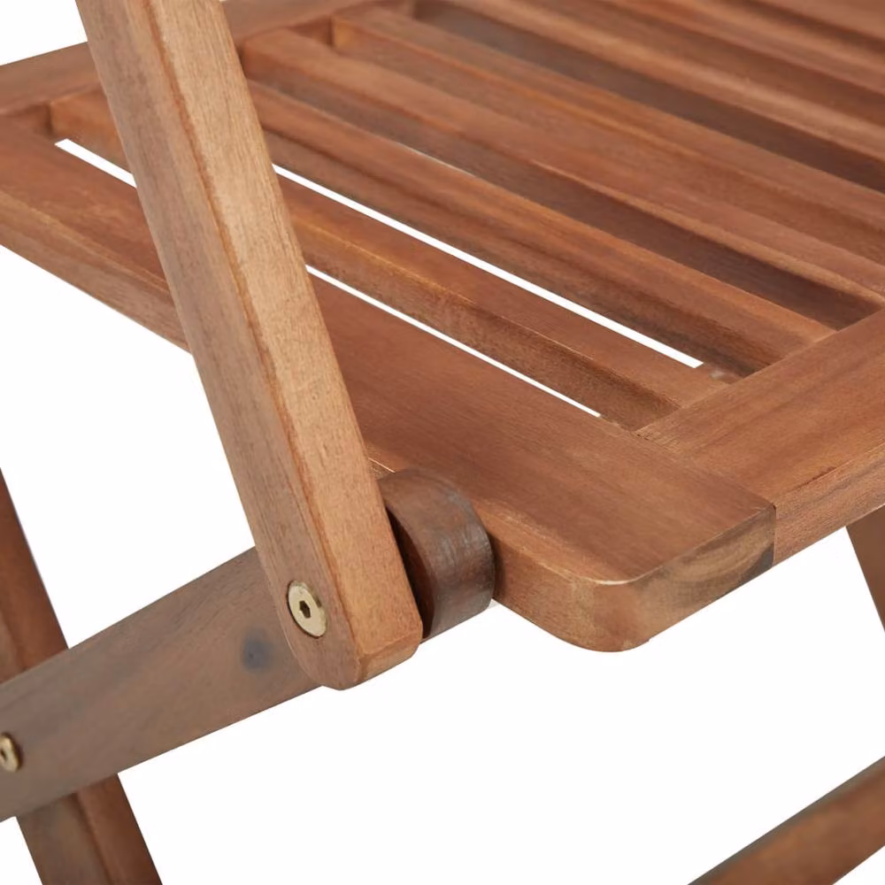 Berkfield Home Set of 8 Folding Outdoor Chairs in Brown Oiled Solid Acacia Wood – 3