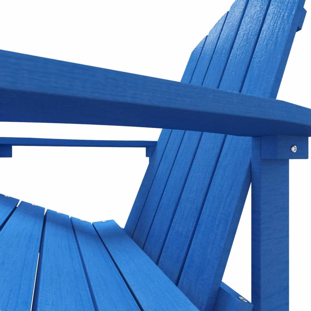 Berkfield Home Garden Adirondack Chair with Footstool in Aqua Blue HDPE Composite – 4
