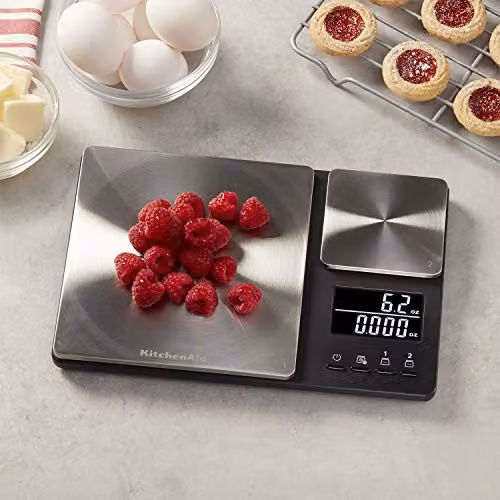 KitchenAid Dual Platform Digital Kitchen Scales in Black with Stainless Steel Finish – 2
