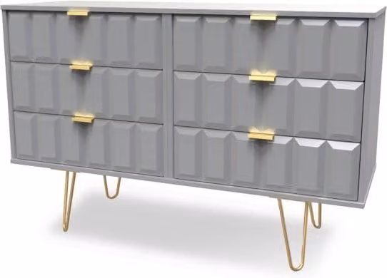 Welcome Furniture Welcome Cube 6 Drawer Midi Chest of Drawers in Oak Grey or White