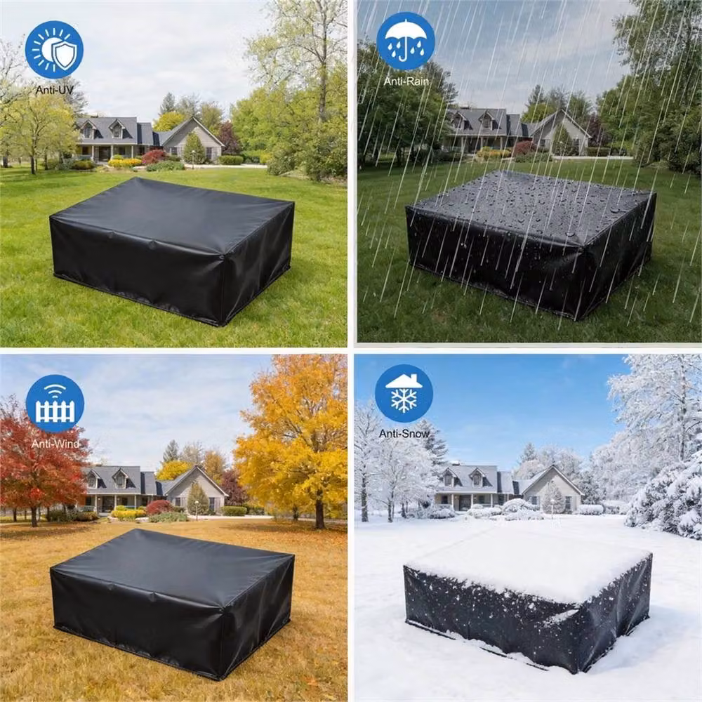 VOGREX Waterproof 420D Fabric Garden Patio Sofa Cover in Black, 200 cm – 6