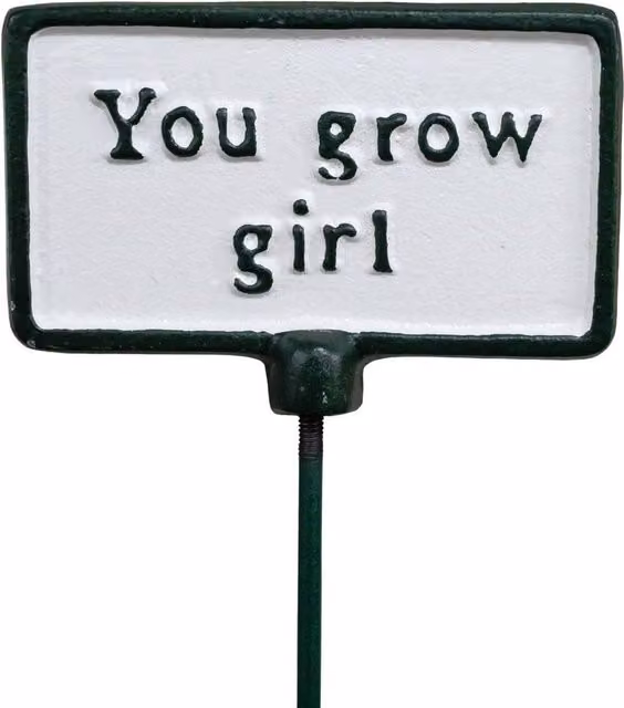Gifts Direct 2 U You Grow Metal Garden Stake Plant Sign in White