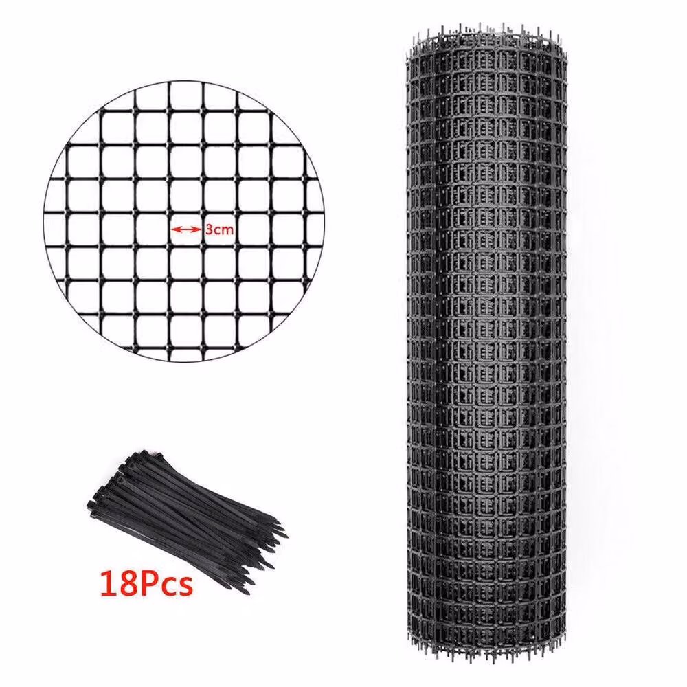 Flavora Black PVC Coated Plastic Garden Safety Fence Mesh, 0.6m2 – 4