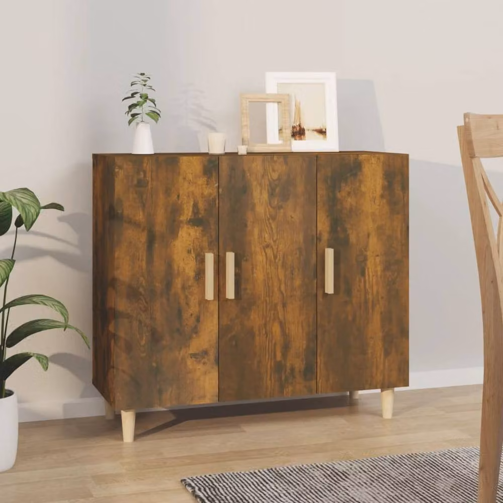 Berkfield Home Smoked Oak Sideboard in Brown, W/D/H: 90 x 34 x 80 cm – 2