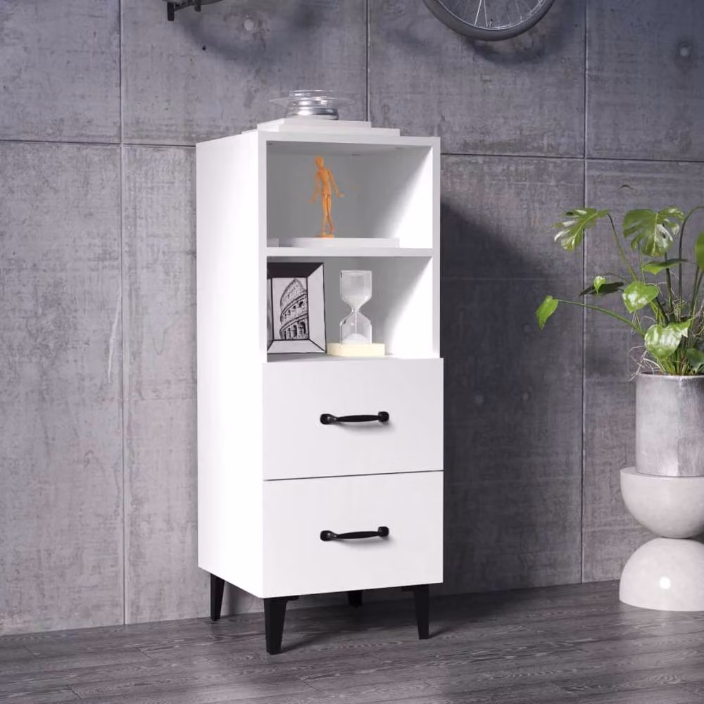 Berkfield Home White Wall Mounted Sideboard, W/D/H: 34.5 x 34.5 x 90 cm – 2