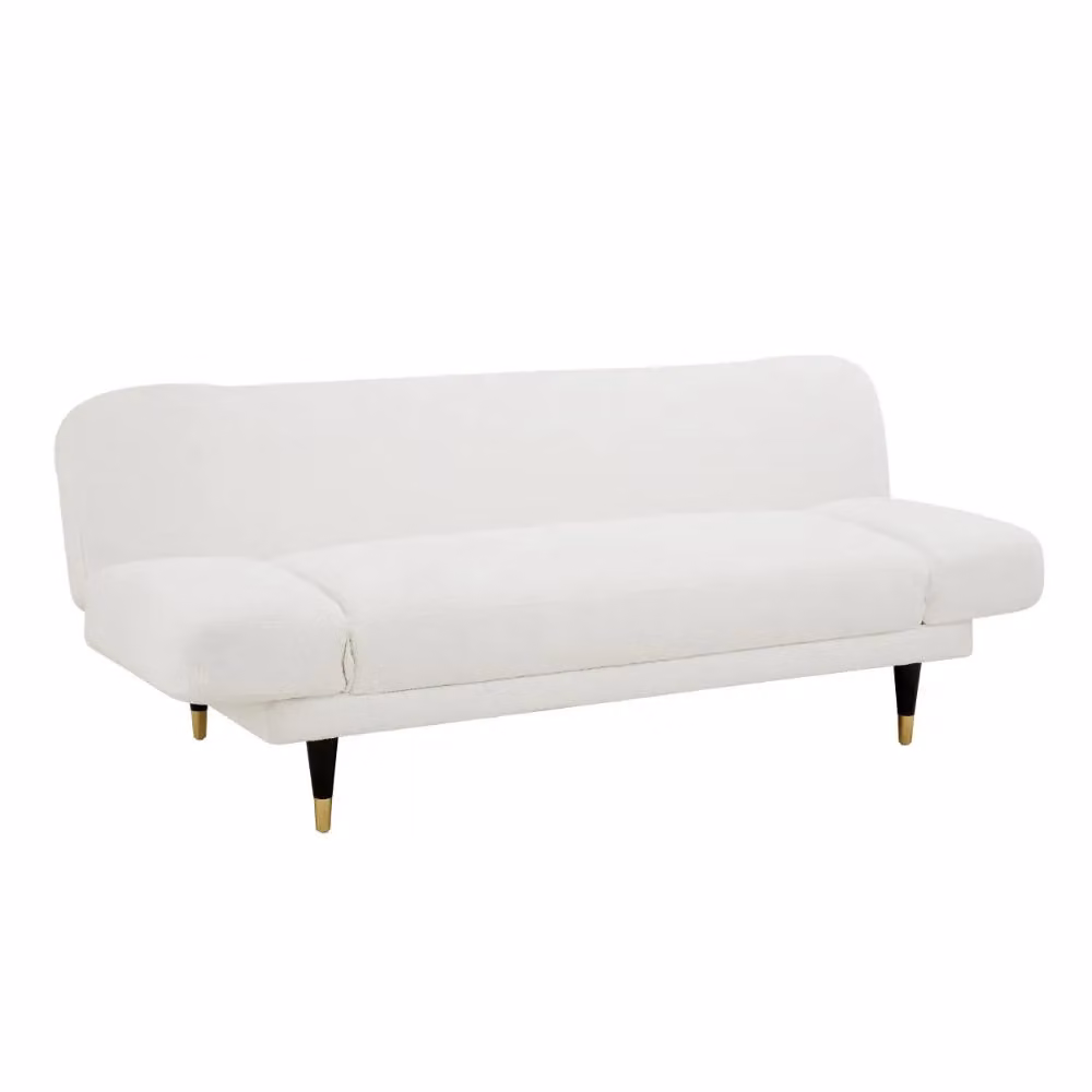 Home Detail Silas 3 Seater Sofa Bed in White with Adjustable Armrests and Click Clack Sleeping Function – 2