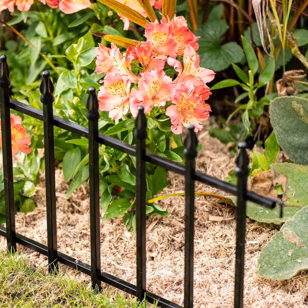 FLAVORA 2-Pack of Clarence Finial Metal Garden Borders in Black, W/H: 100 x 15 cm – 5