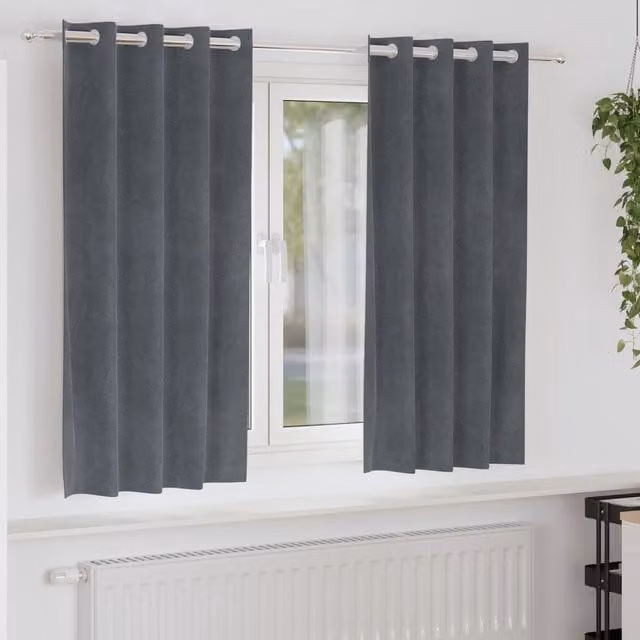 Berkfield Home Blackout Velvet Curtains with Eyelets, 2 Pack, Super Light Grey, W: 140 cm, H: 175 cm – 1